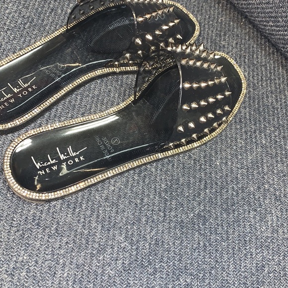 Nicole Miller Spike Jelly Rhinestone Sandals - Picture 5 of 8